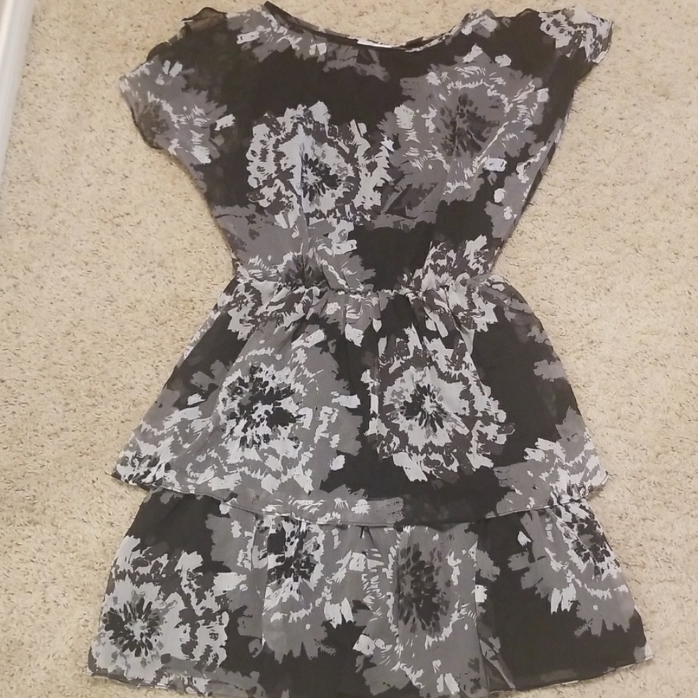 Black grey and white dress